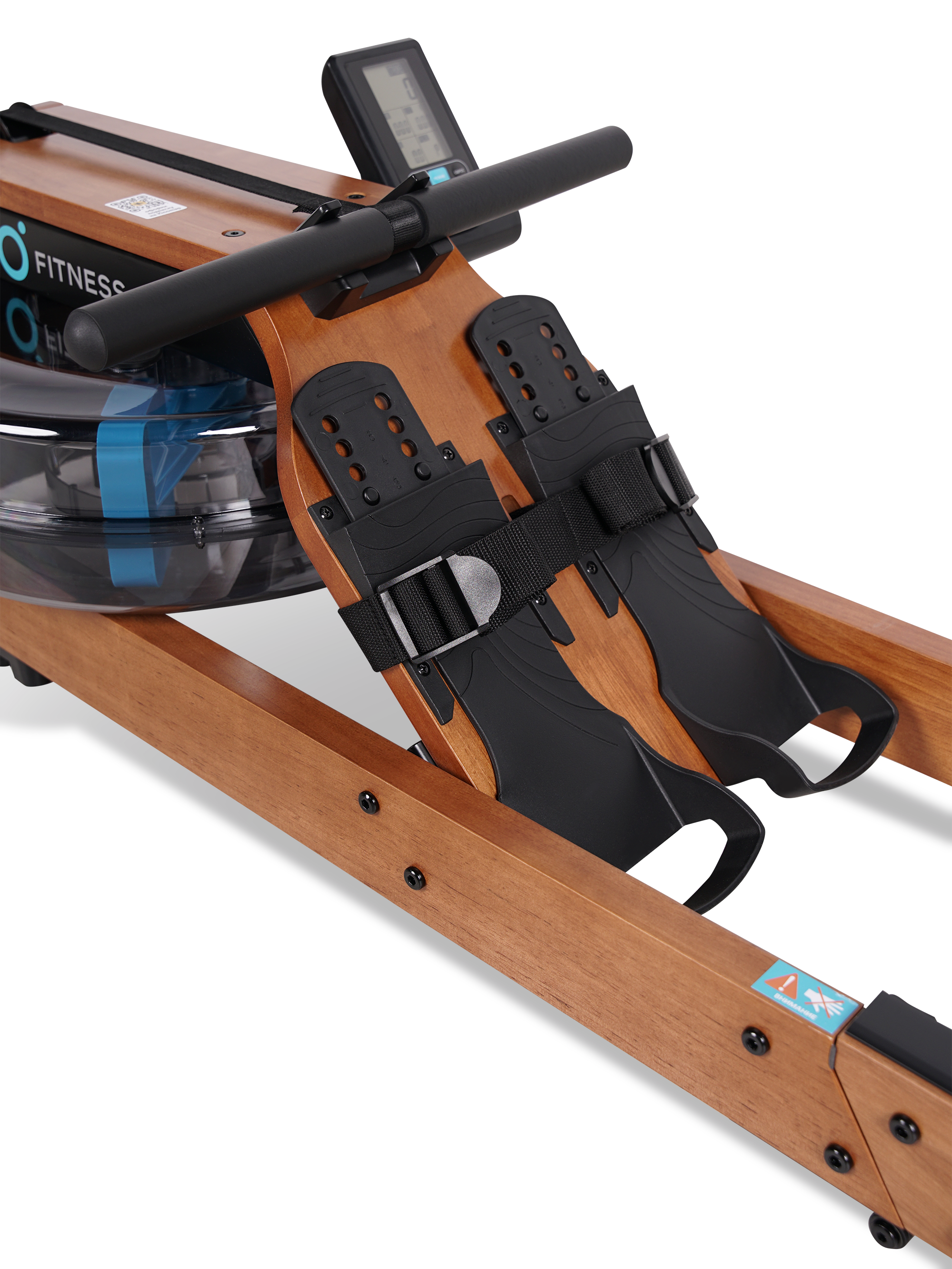 Гребной тренажер домашний OXYGEN FITNESS AQUAFORCE - АНТИСКОЛЬЗЯЩИЕ ПЕДАЛИ С ФИКСАТОРАМИ СТОП
